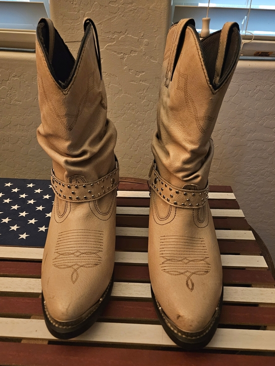 Shyanne Shoes - Shyanne- Studded Tan Western Heeled Boots for Women